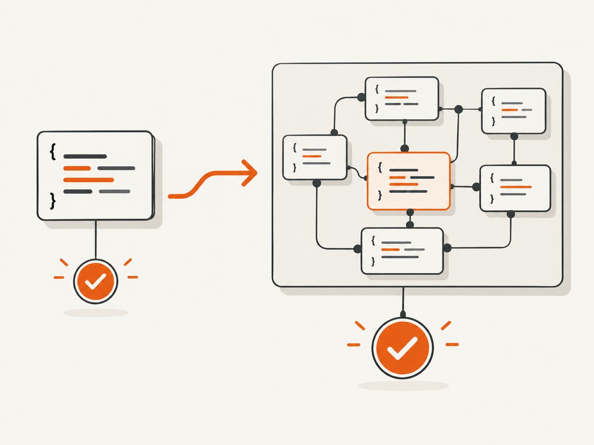 Unit tests isolate a small component; regression tests examine the wider impact of a change.