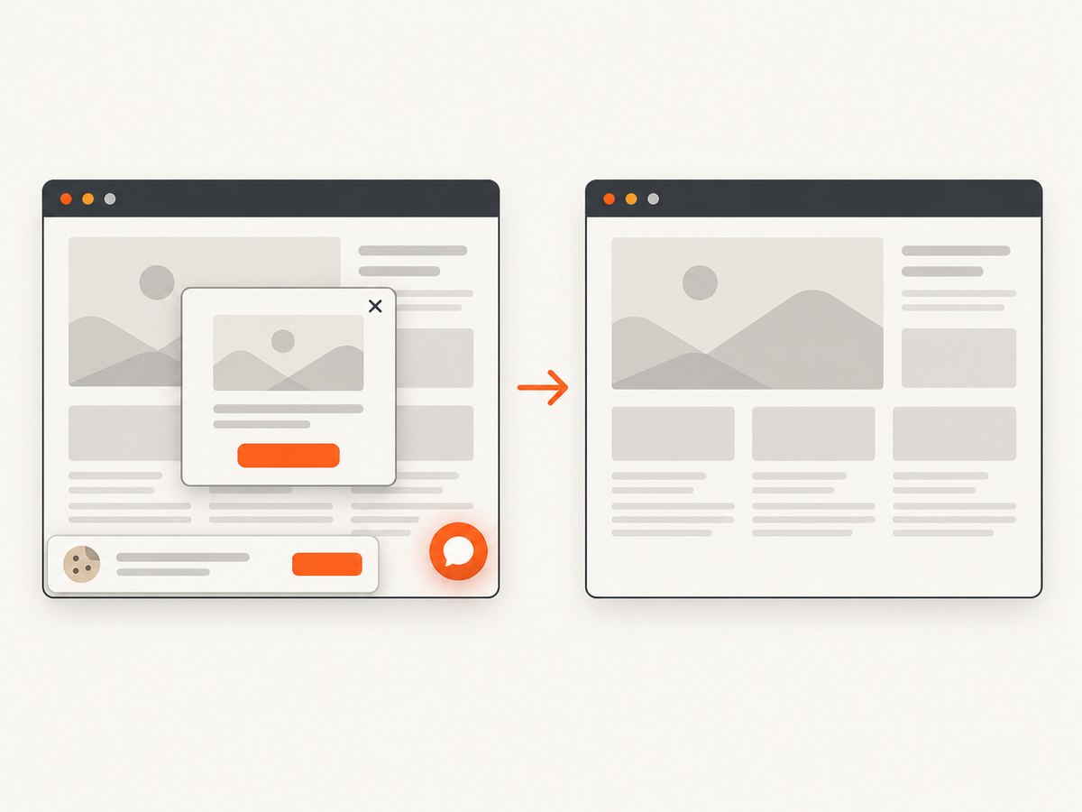 A clean capture removes common overlays before visual regression evidence is created.