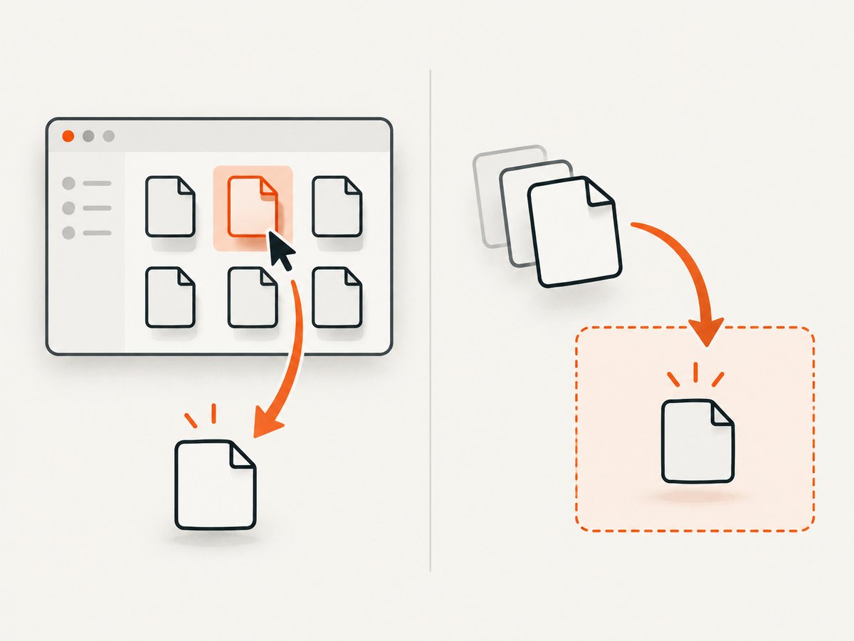 Choose input selection or drag-and-drop mode according to the interaction your application exposes.
