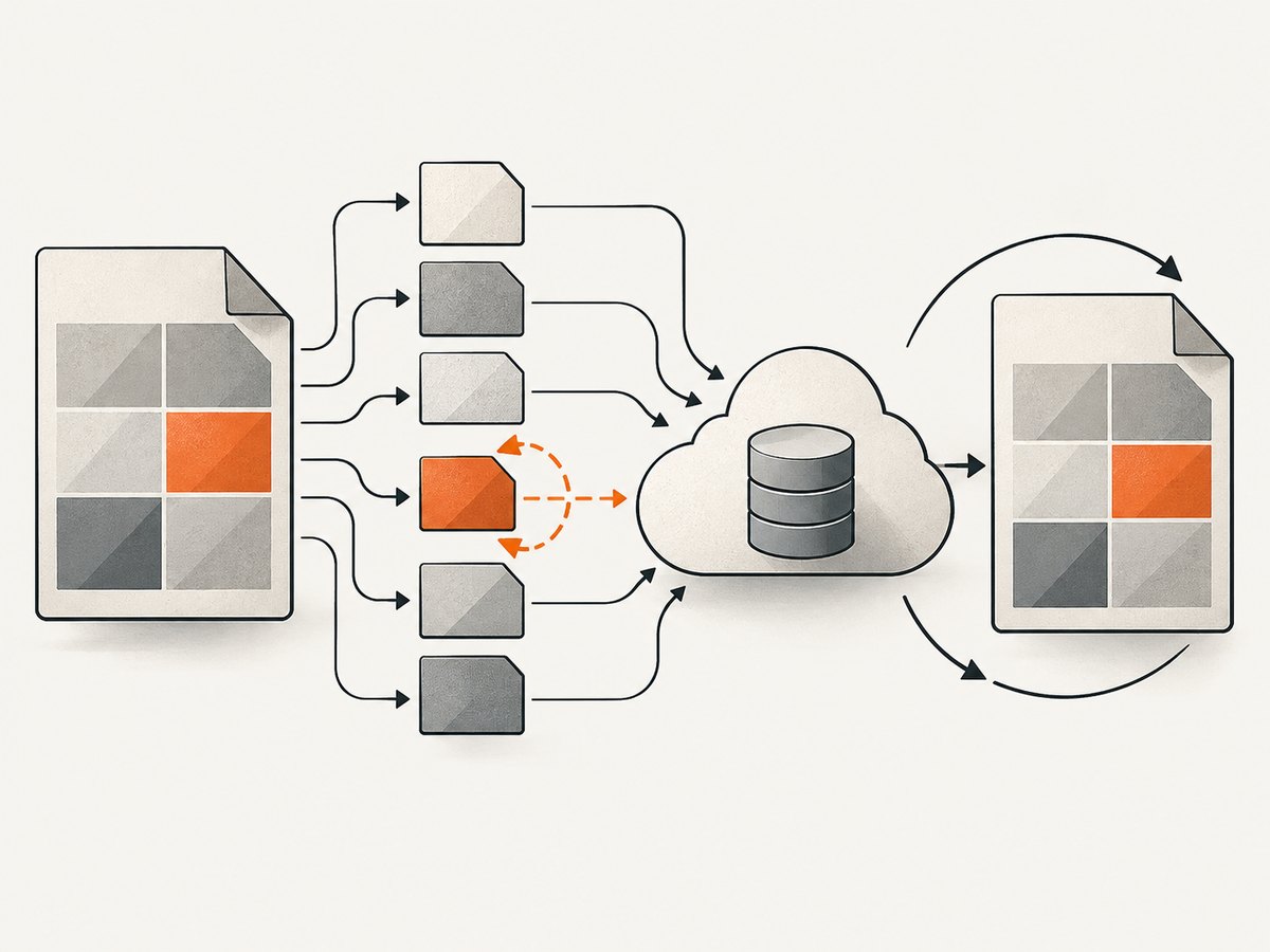 Multipart upload lets large or streamed PDFs retry individual parts instead of restarting the whole object.