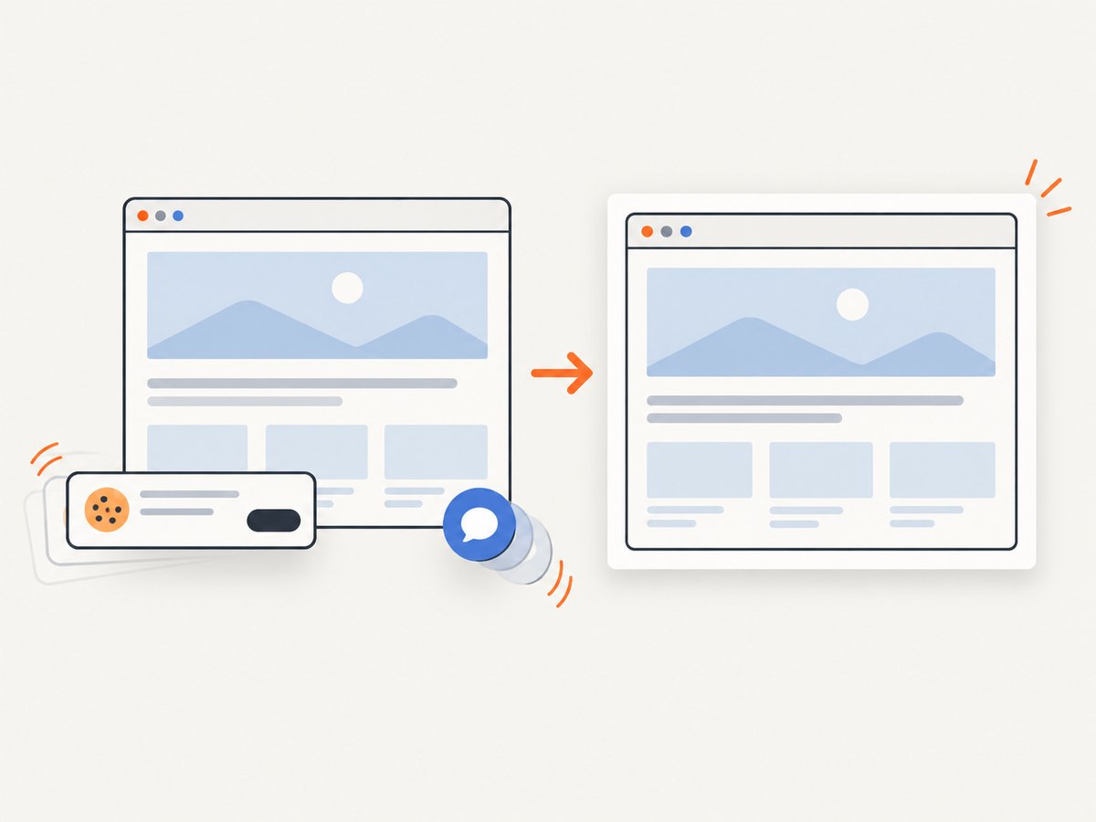 A clean capture can remove consent banners and overlays before the image is produced.