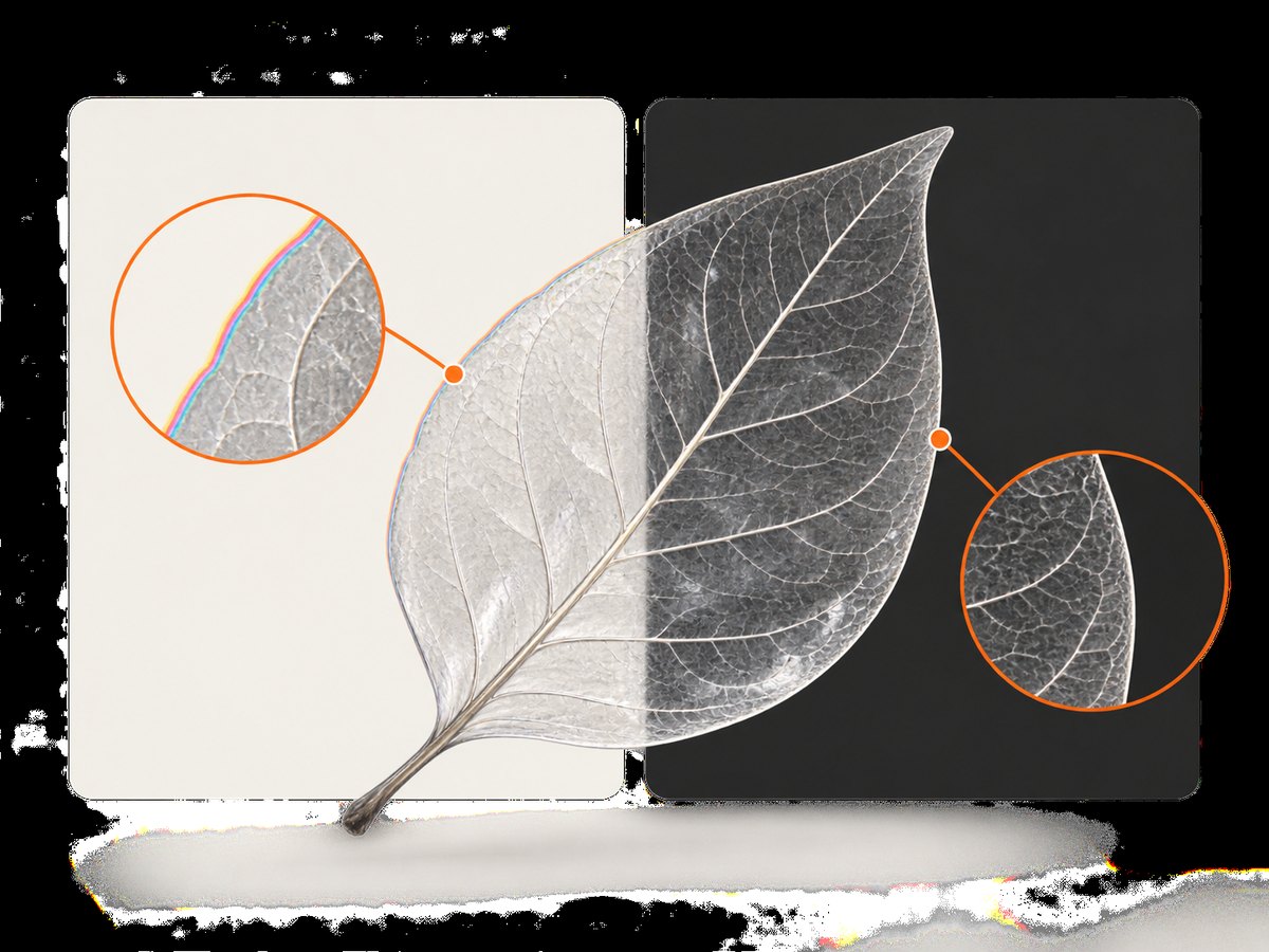 Always inspect enlarged transparent edges against both light and dark backgrounds.