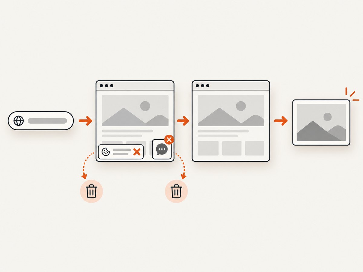 A screenshot service turns a URL into a rendered image while handling page state before capture.