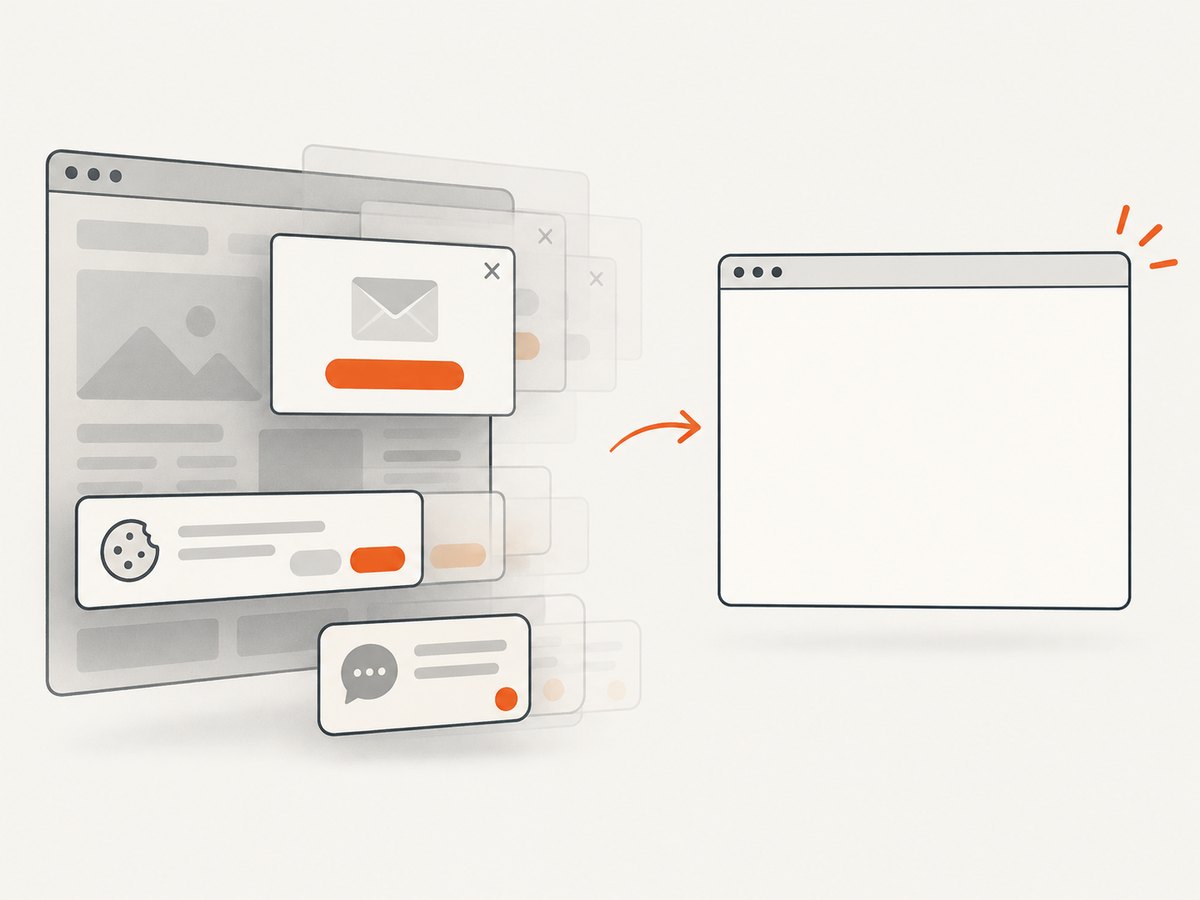 ScreenshotNeo removes common overlays before capturing a URL.