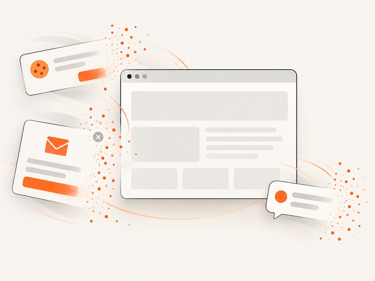 A clean capture removes obstructing consent, popup, and chat elements before rendering.