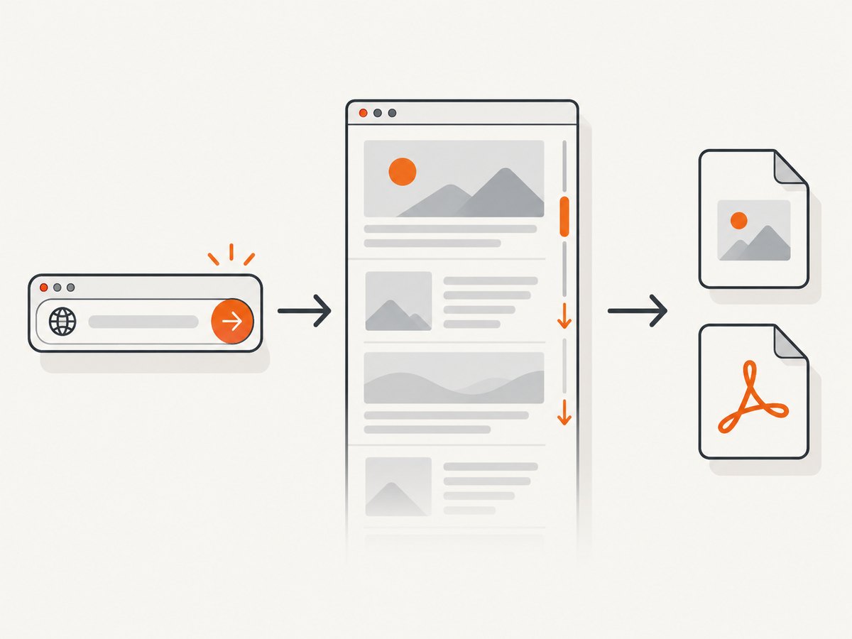 A screenshot API turns one URL request into a rendered image or PDF.