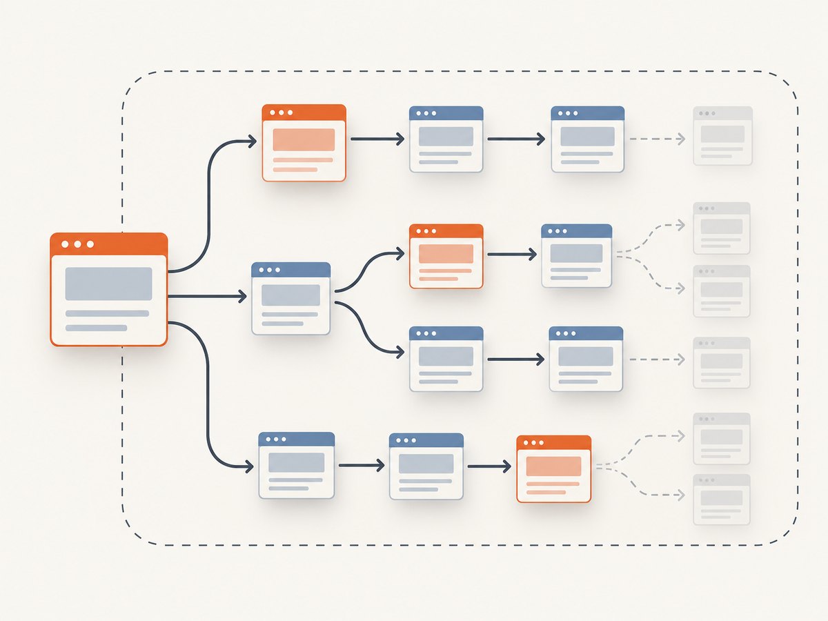 A crawl begins at a seed URL and follows links within the depth and scope you set.
