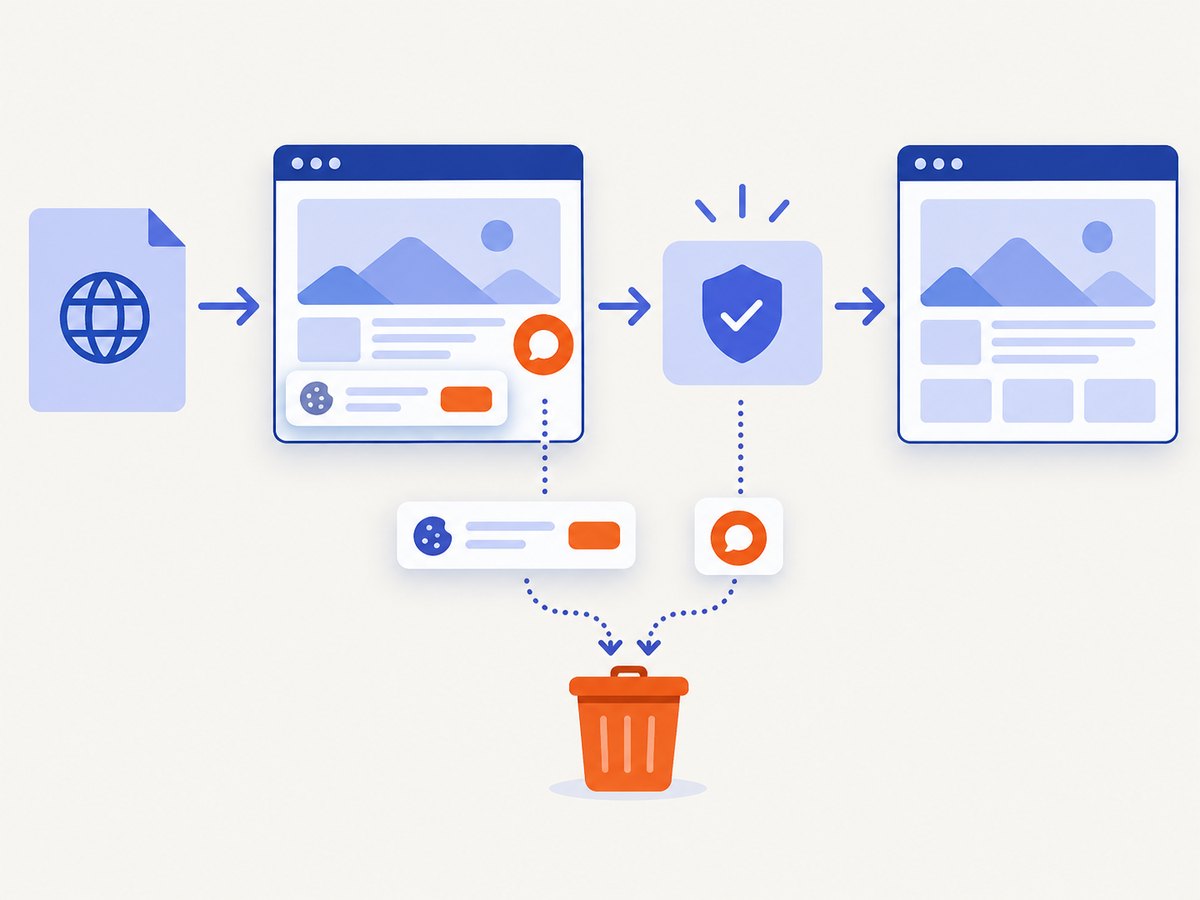 Screenshot automation can remove overlays before producing a clean, billable capture.