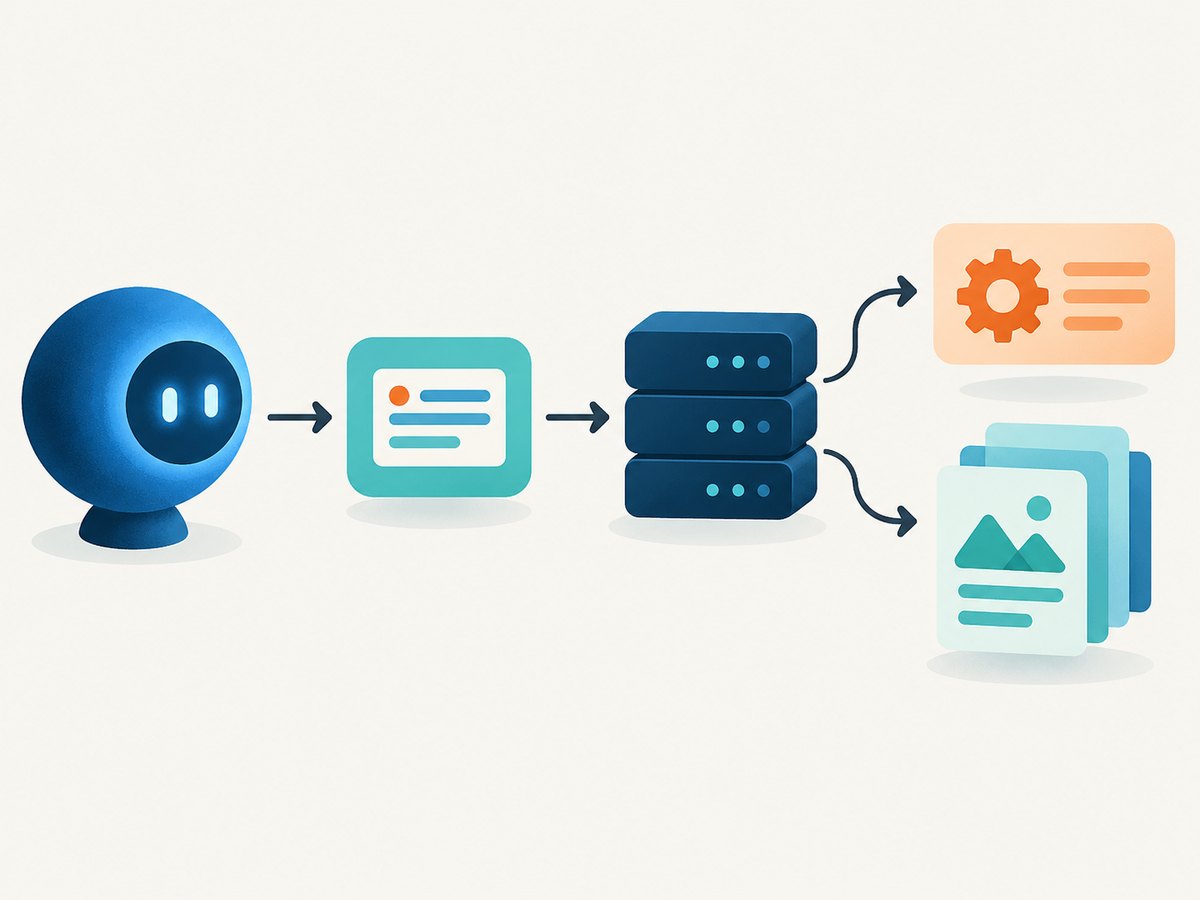 The host uses an MCP client to discover and call capabilities exposed by a server.