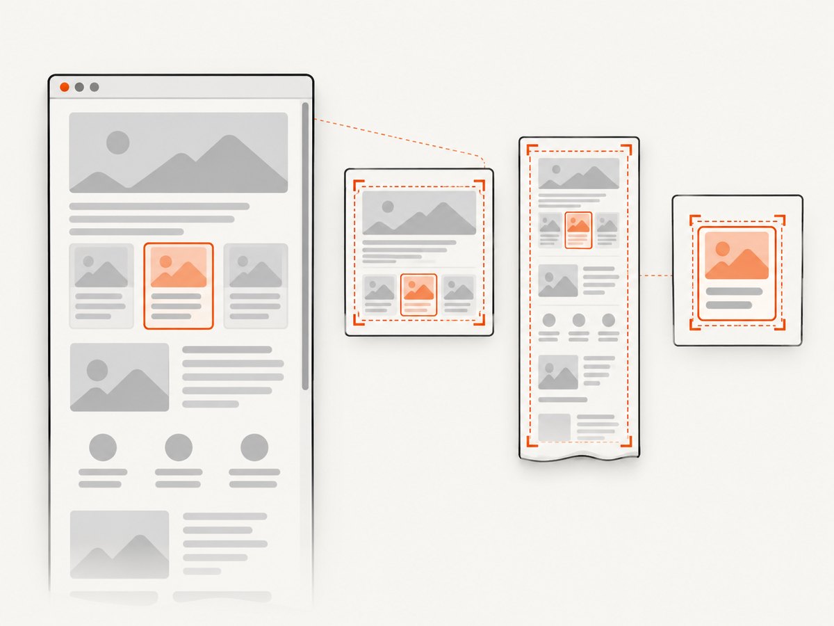 Choose viewport, full-page, or element capture based on the content the image needs to show.
