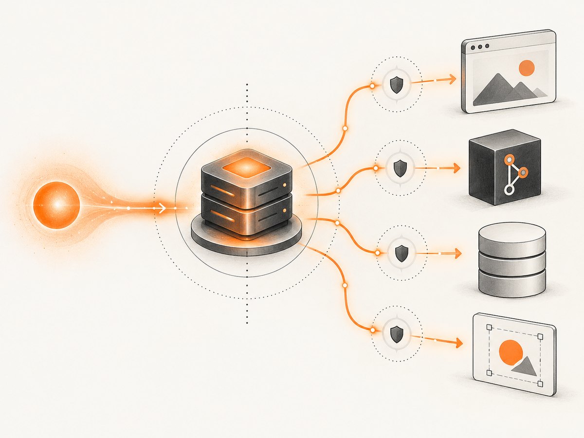 MCP servers connect an AI client to narrowly scoped developer tools and data.