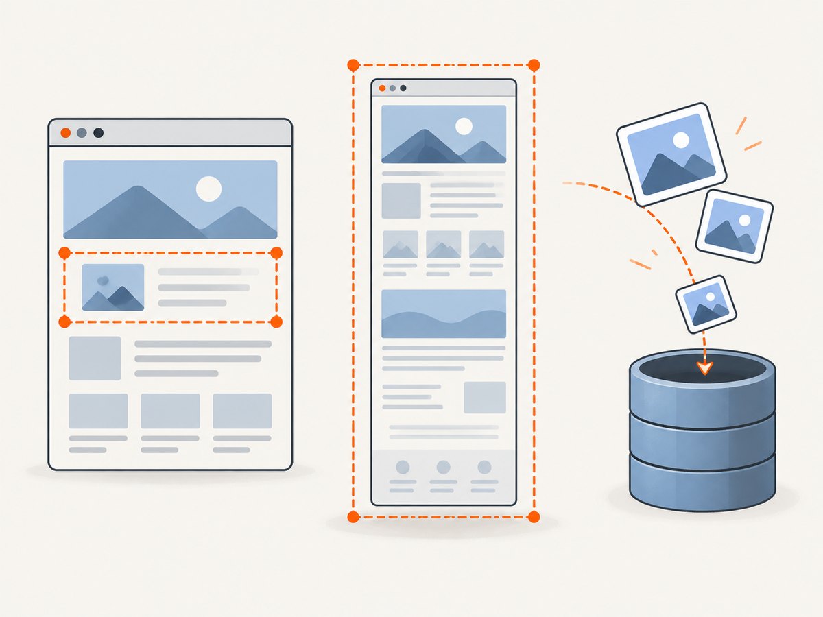 A screenshot is one output of a broader capture workflow that may also retain HTML, resources and archival metadata.