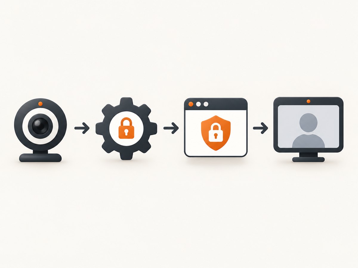 Camera access passes through the device, browser, and website permissions.