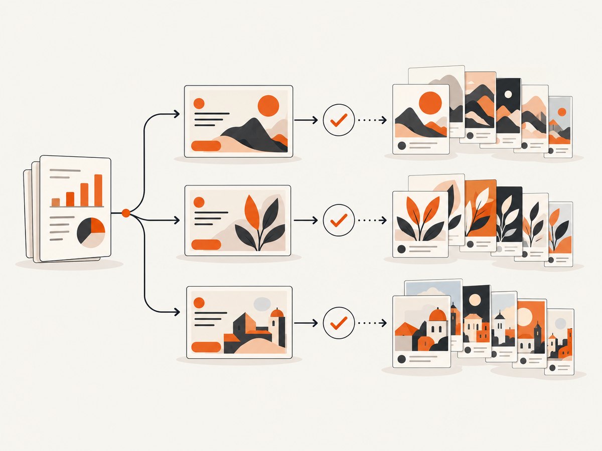 A scalable workflow separates source data, templates, validation and publishing.
