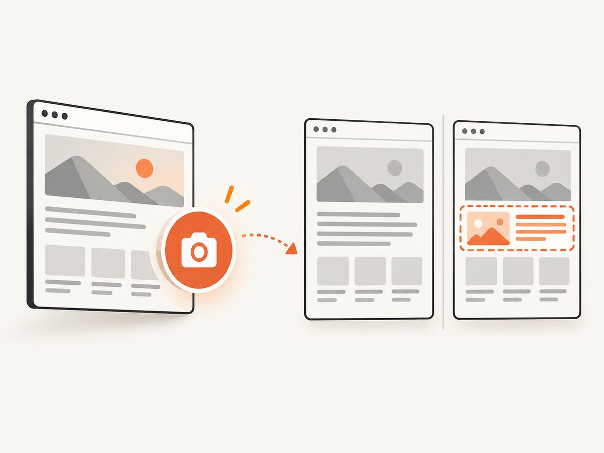A visual test captures the current page, compares it with an approved baseline, then sends differences to review.