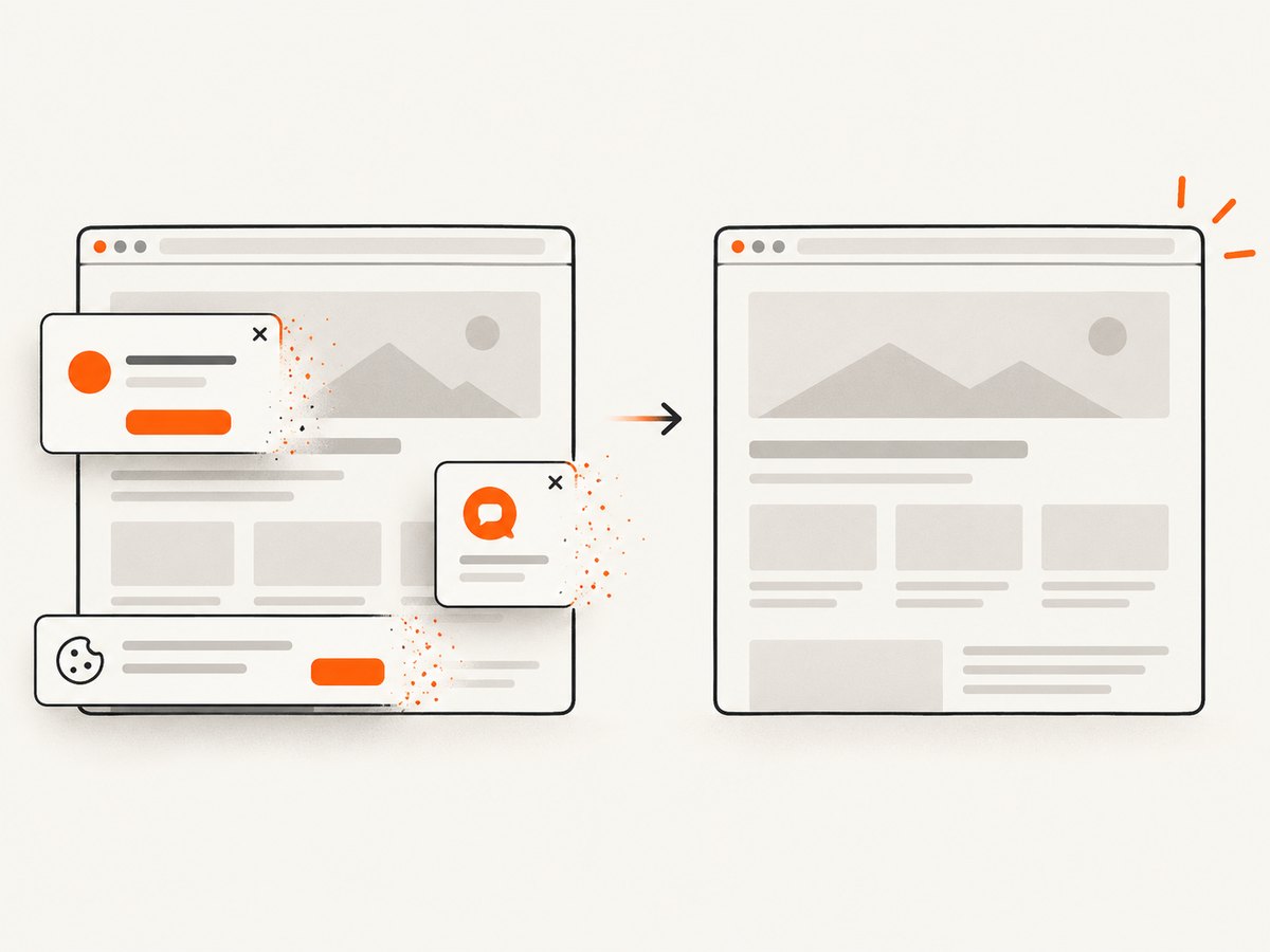 A clean screenshot workflow removes common overlays before returning the captured page.