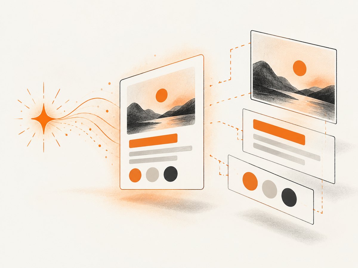 A useful editor preserves separate design elements after generation so the result can be revised.