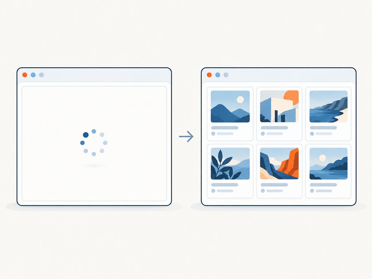 When the container exists early, wait for its content or a meaningful state change.