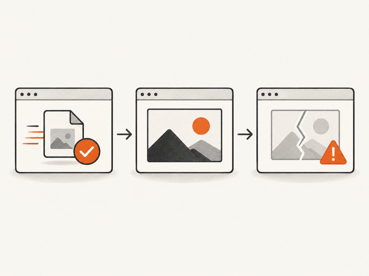 A completed request is different from a decoded, usable image.