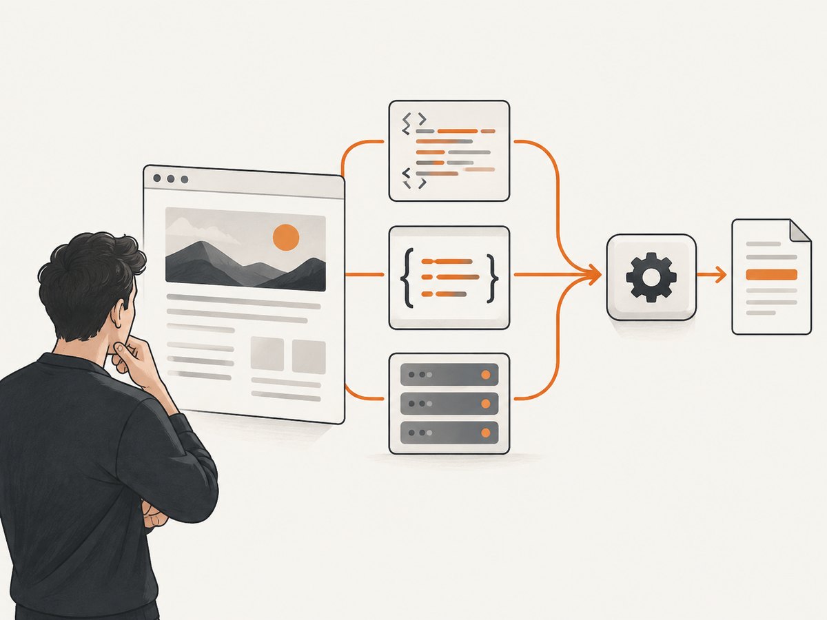Find the source of the data before deciding whether you need a parser, a direct request, or a browser.