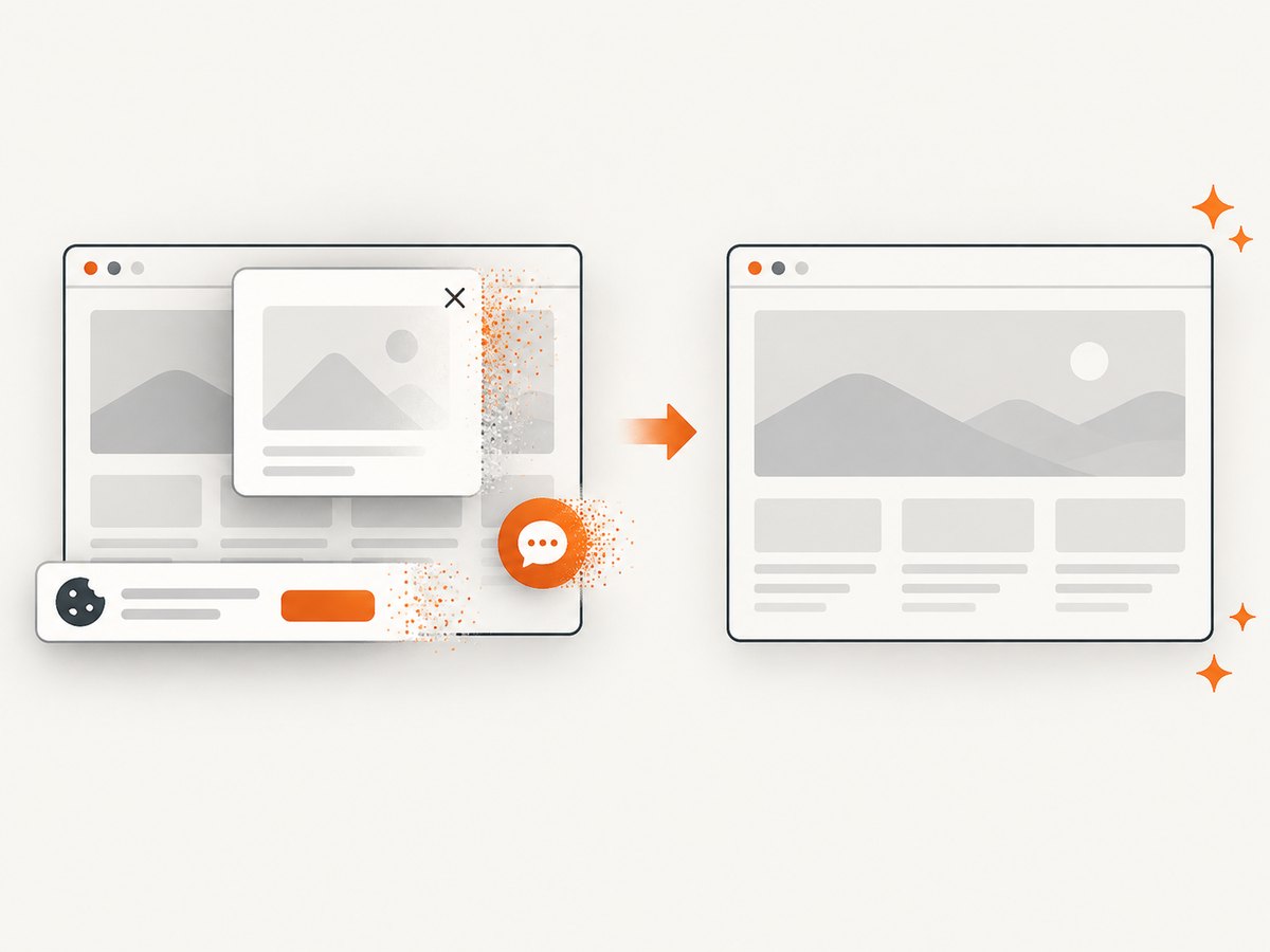 Cleaning the page before capture keeps visual evidence focused on the content.