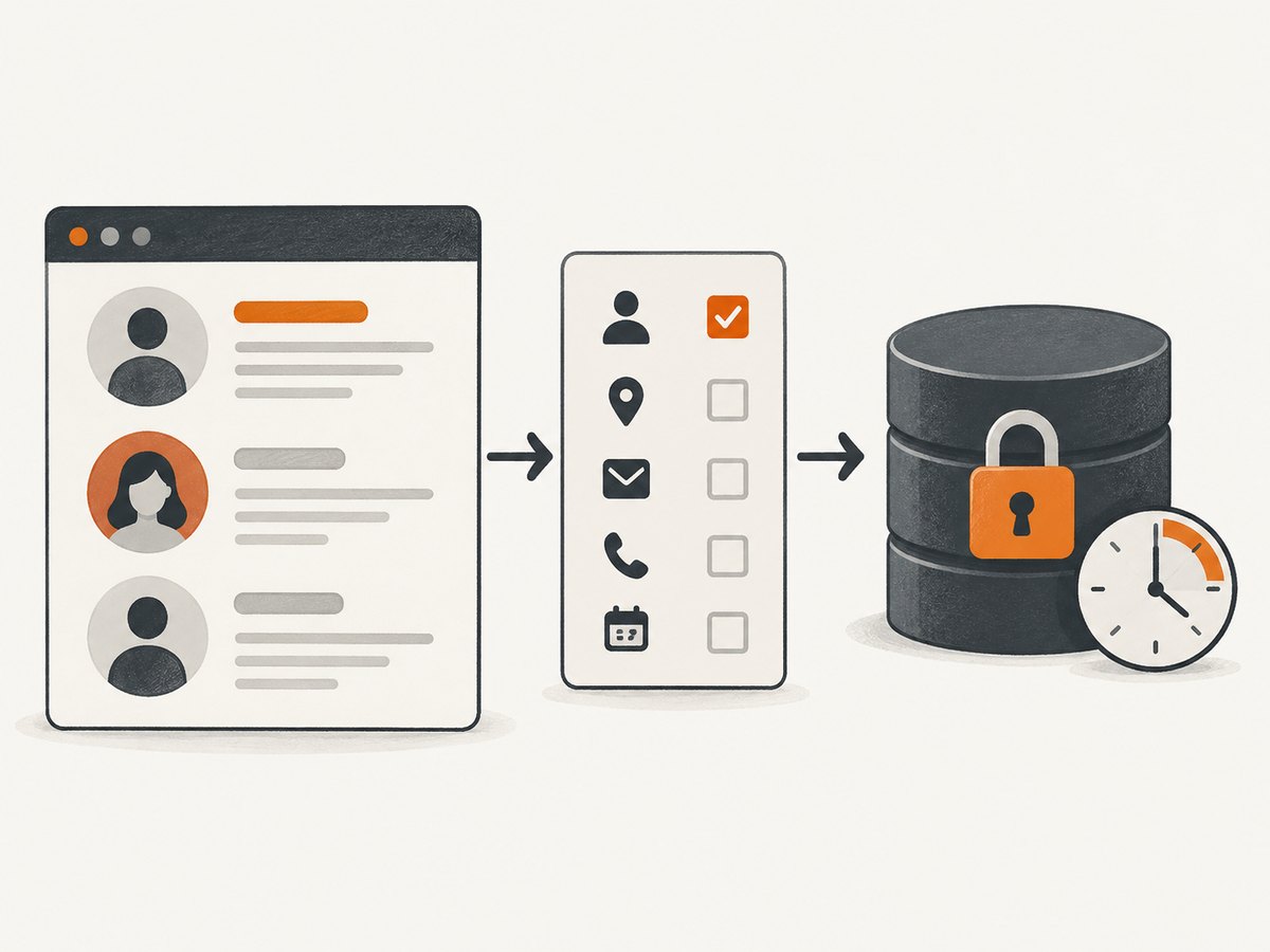 Define the purpose and fields before collection, then control access and retention.