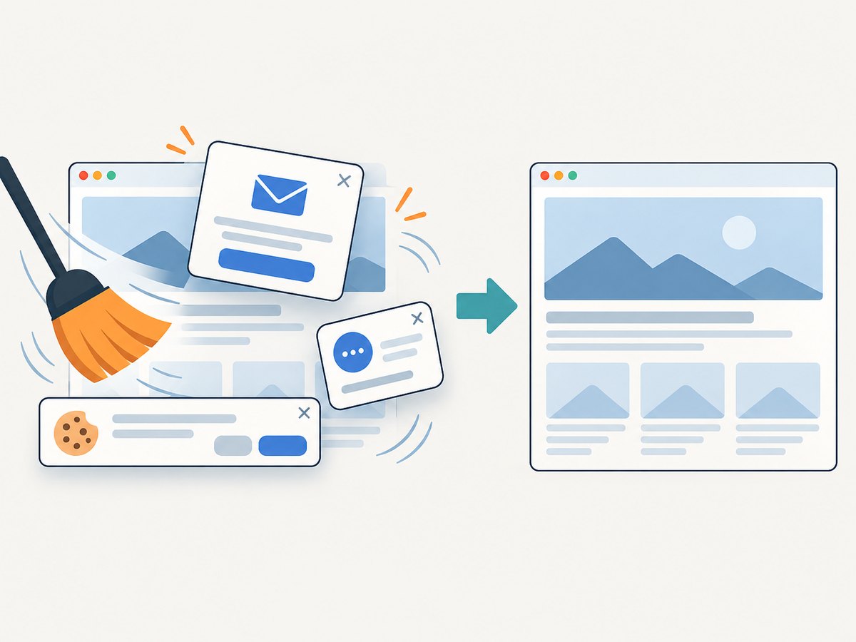 A clean capture removes consent and marketing overlays before the image is returned.