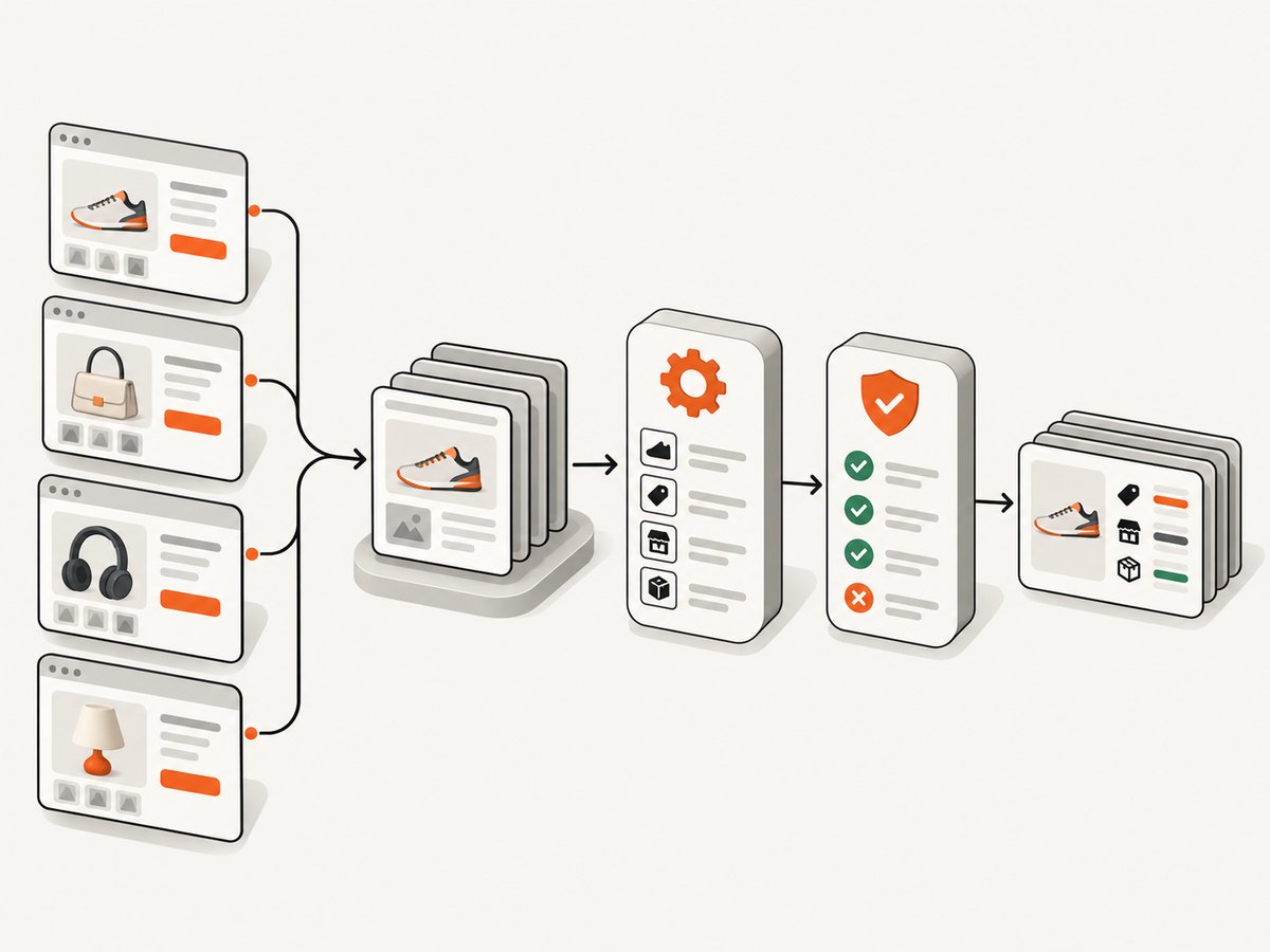Retail scraping turns permitted product pages into validated, time-stamped records.
