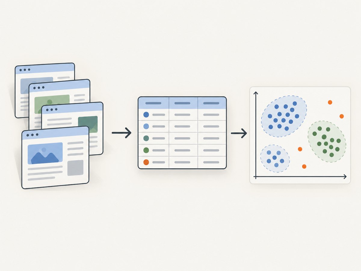Scraping supplies records; mining analyzes the prepared dataset.