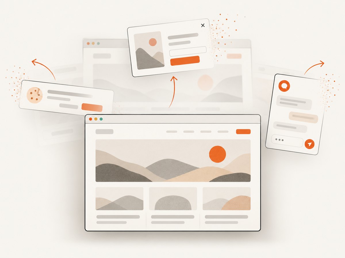 A screenshot API can remove common overlays before returning the rendered page image.
