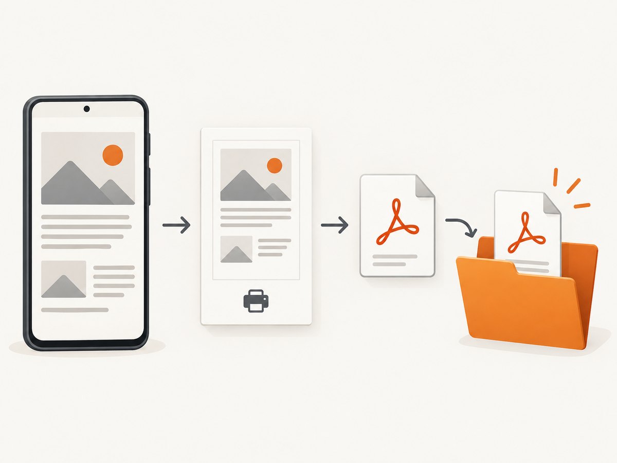 Chrome’s Share and Print flow turns a loaded webpage into a PDF saved to a location you choose.