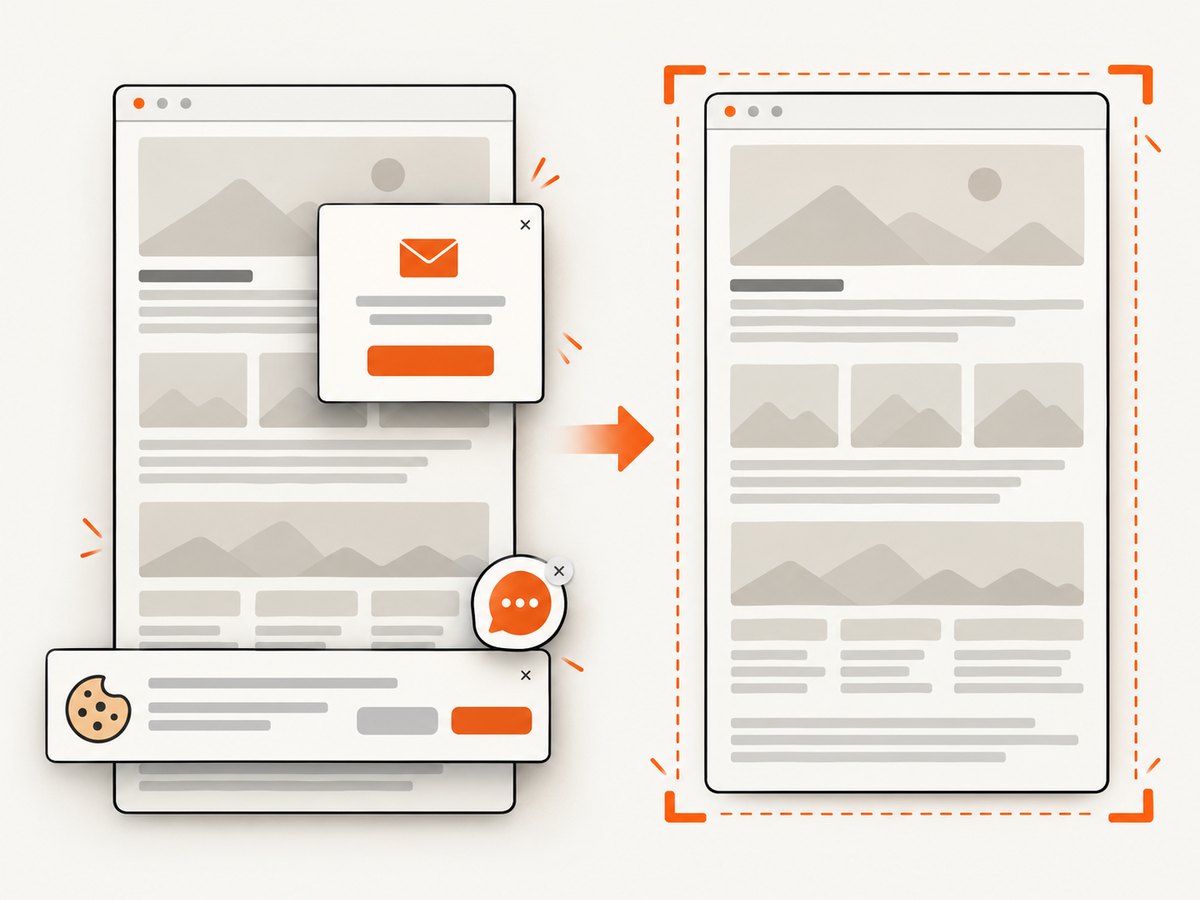 Automated capture is most useful when transient overlays are removed before the failing page is saved.