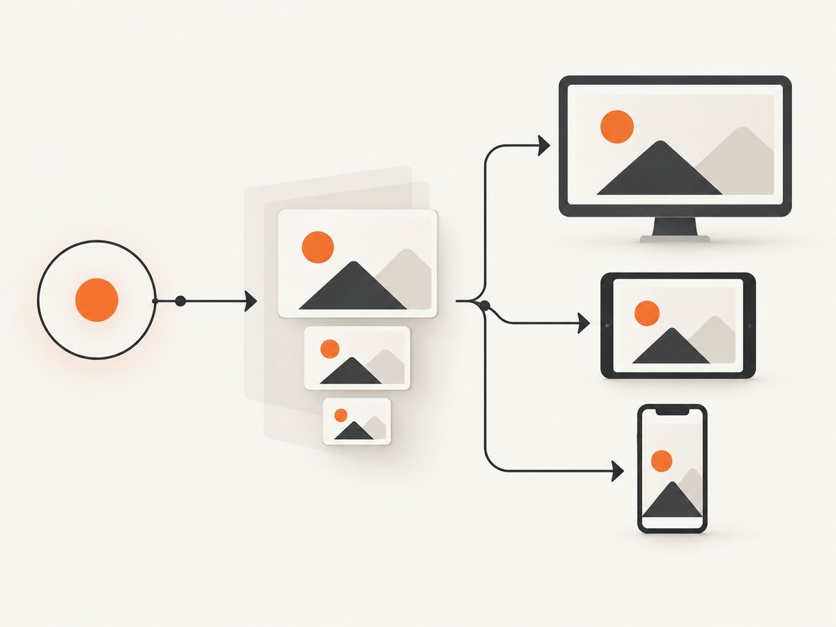 A responsive banner uses different image candidates for different viewport contexts.