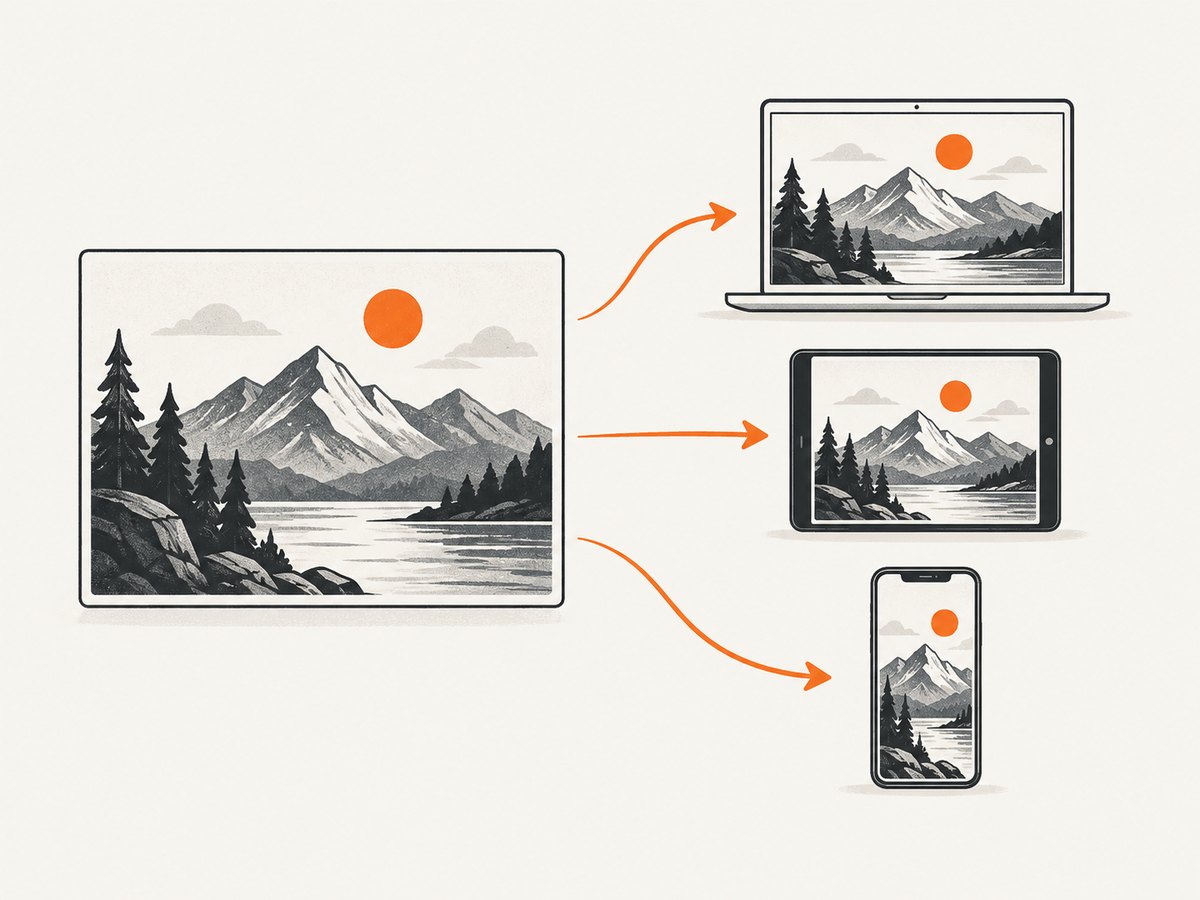 Responsive candidates let the browser choose an image close to the rendered slot.