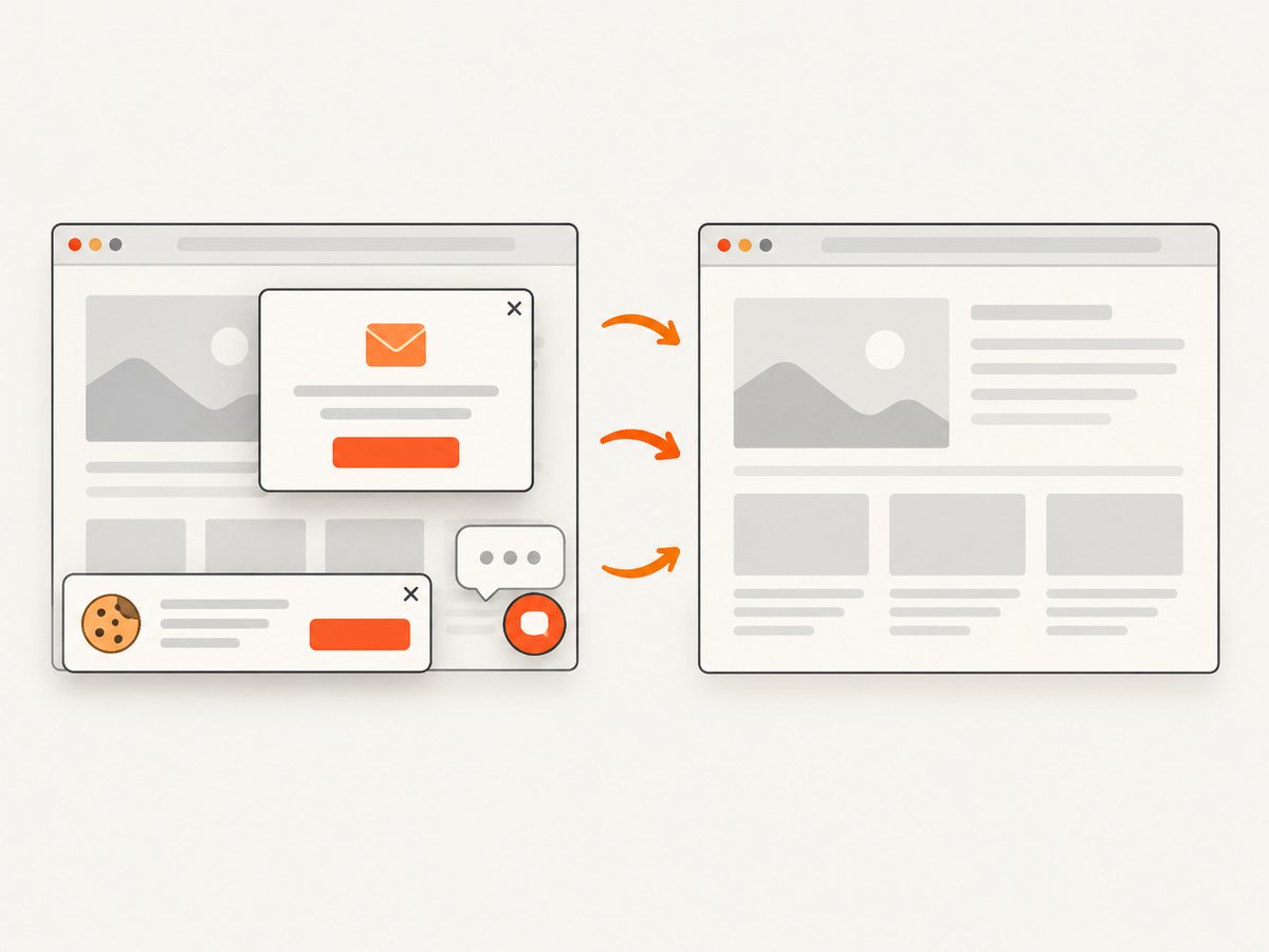 Cleaning overlays before capture keeps screenshots useful for documentation and visual checks.