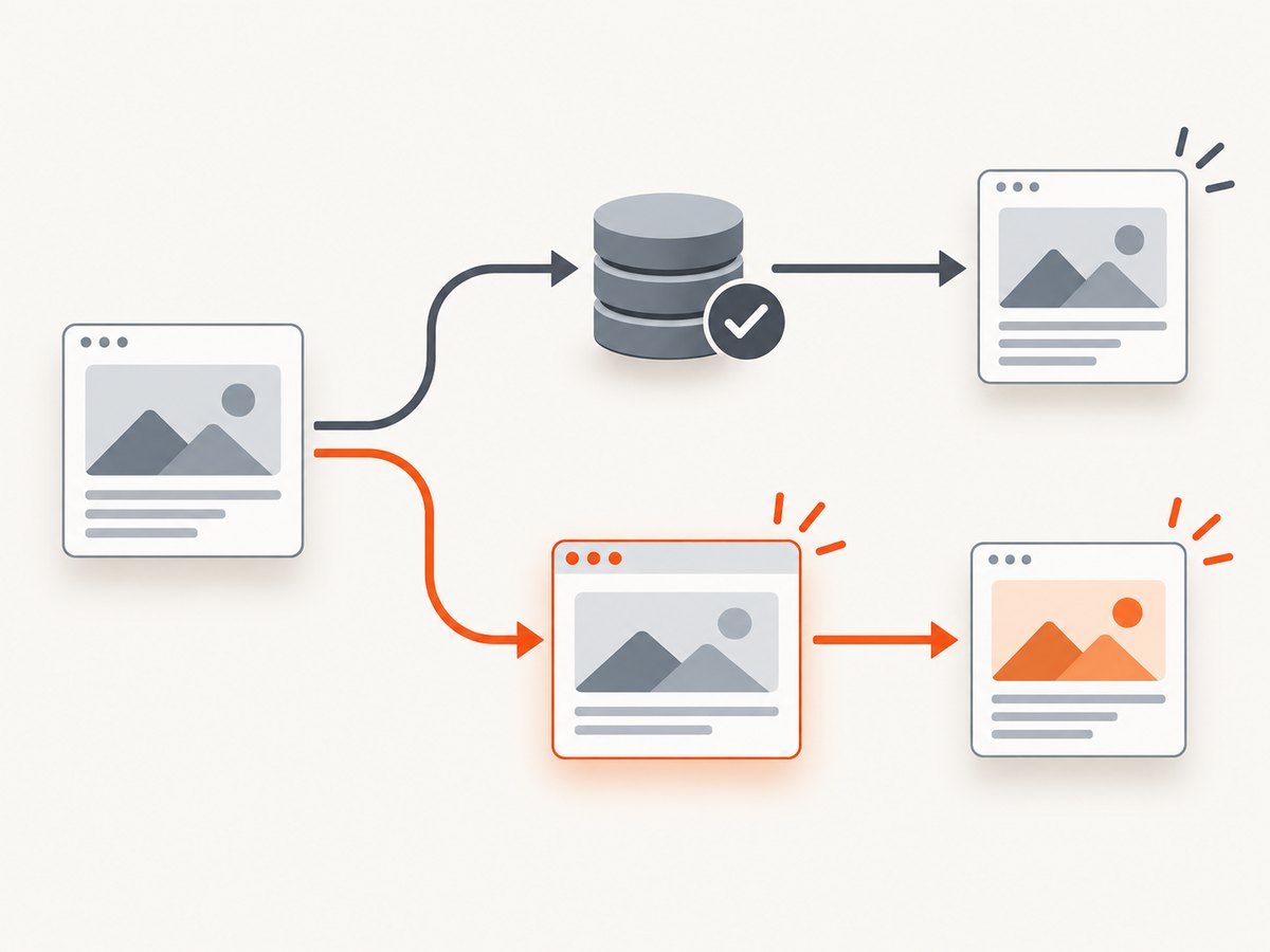 Cache identity chooses the variant; TTL and refresh policy determine when it is rendered again.