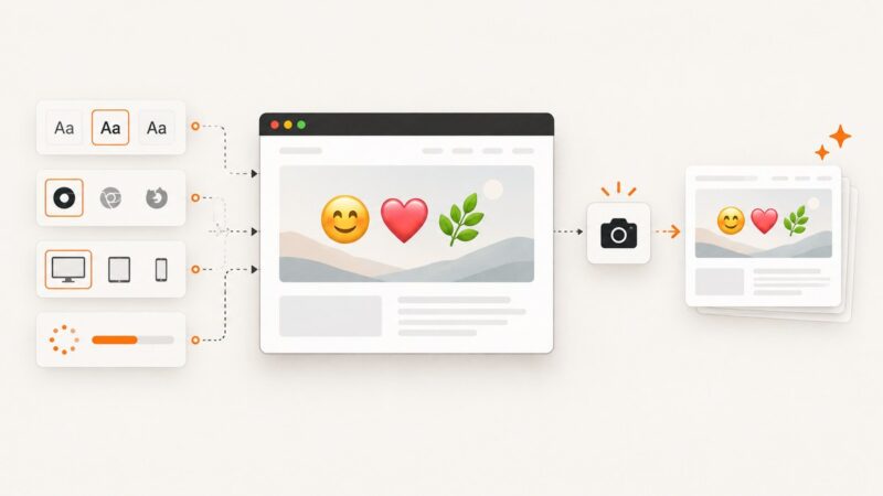 Website Screenshots with Apple-Style Emoji