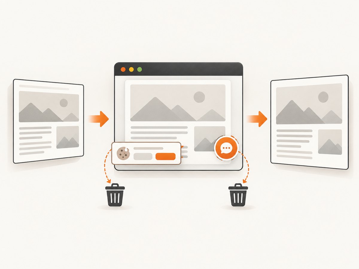 A clean capture workflow removes transient overlays before saving a subpage image.