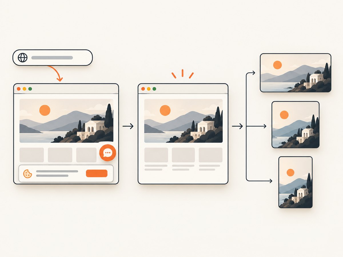 A clean capture can then be exported into the ratio required by each placement.