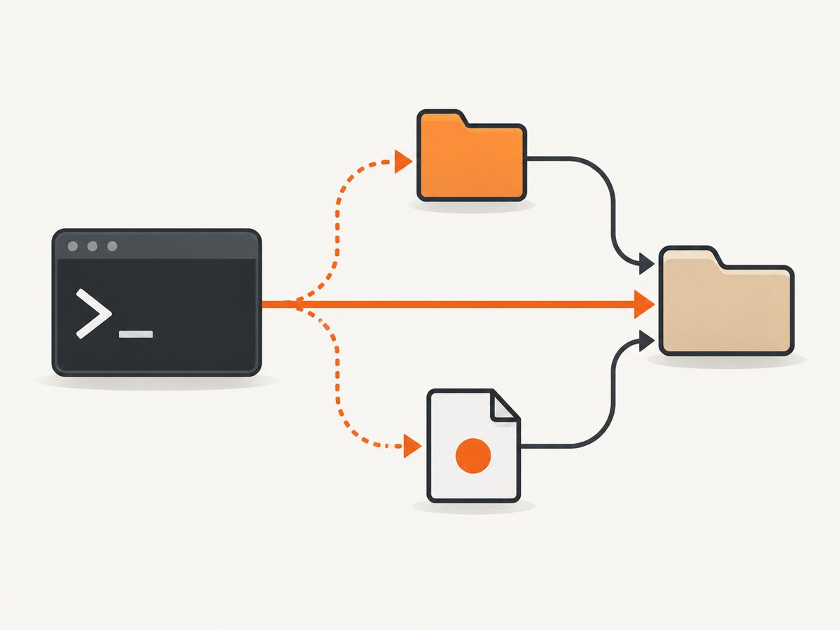 The directory prefix chooses the retrieval root, while the output-document option chooses one exact file.