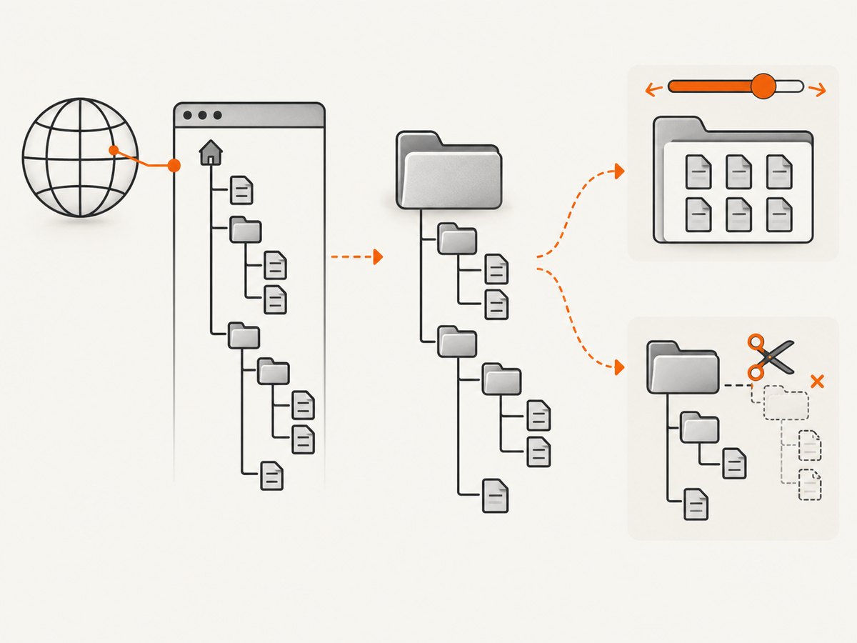 Recursive layout flags decide whether host and remote path components remain on disk.