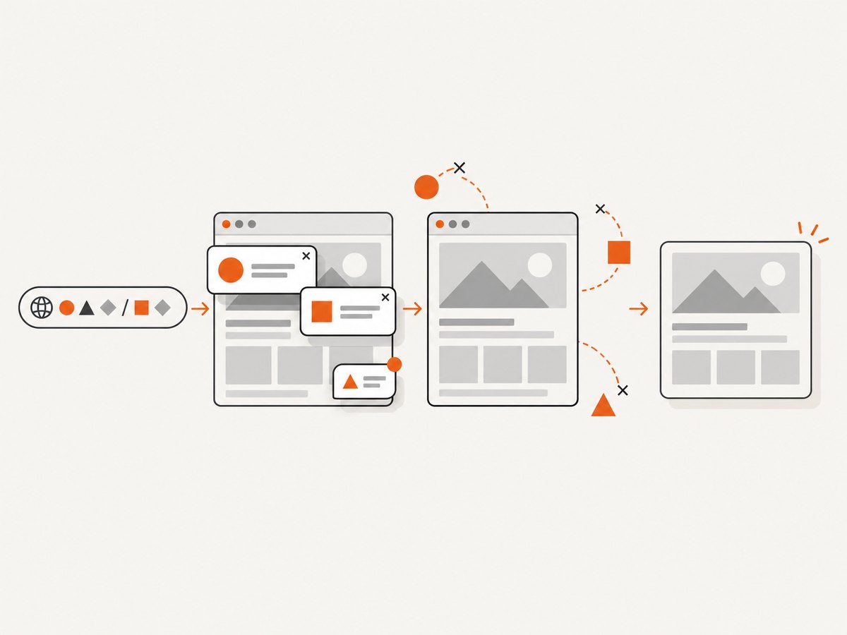 ScreenshotNeo can remove consent banners, popups, and chat widgets before capturing a query-specific page.