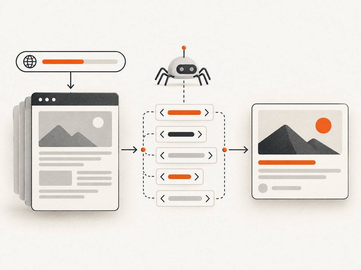 A preview service fetches HTML, parses metadata, retrieves media, and renders its own card.