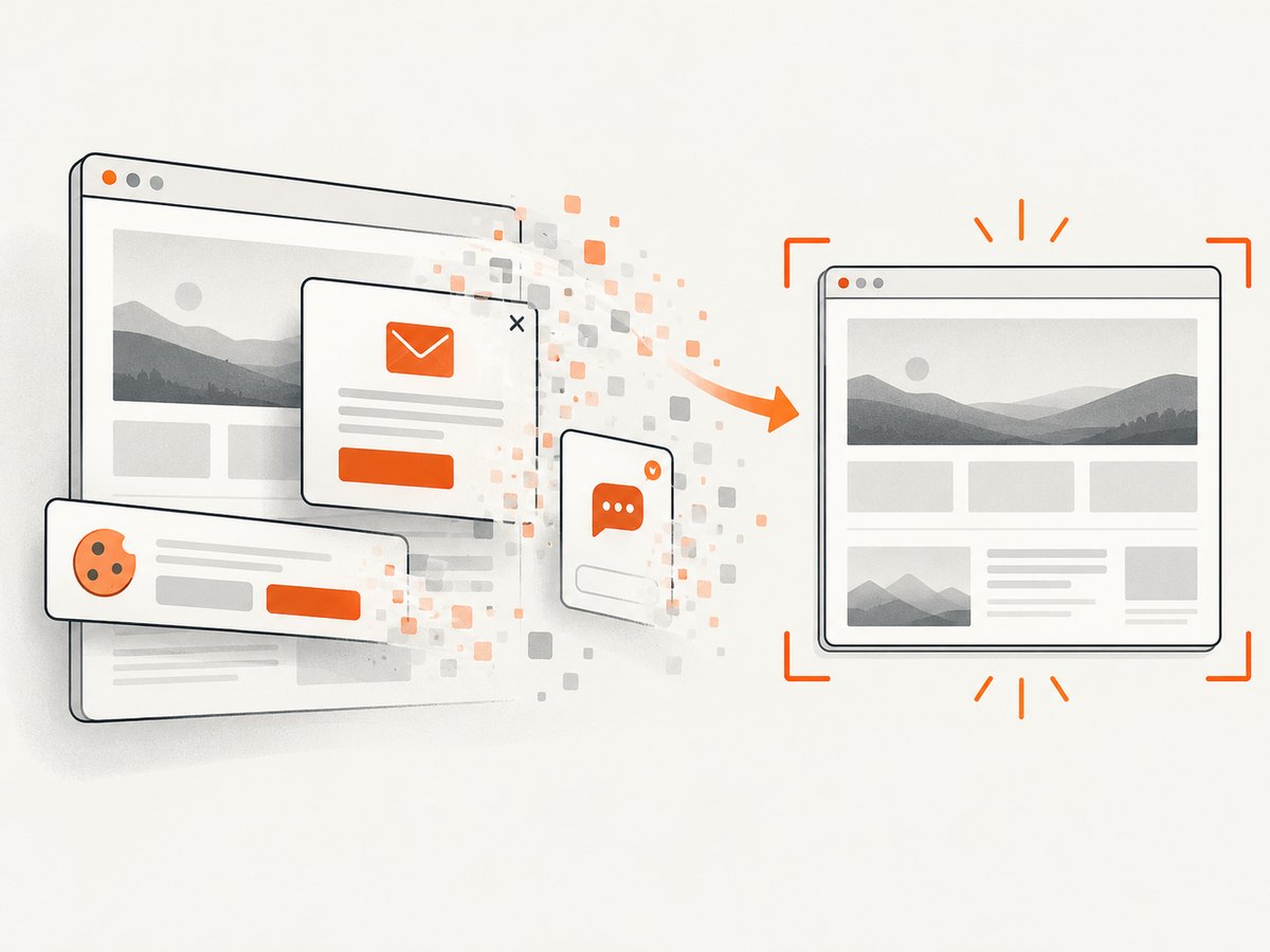 Visual capture may require rendering, waiting, and removing obstructing overlays.