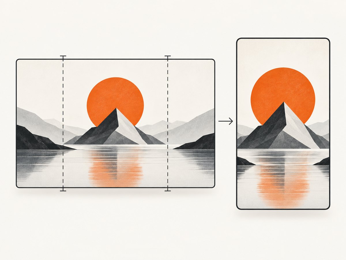 Responsive sources and crops keep the important subject visible on desktop and mobile.