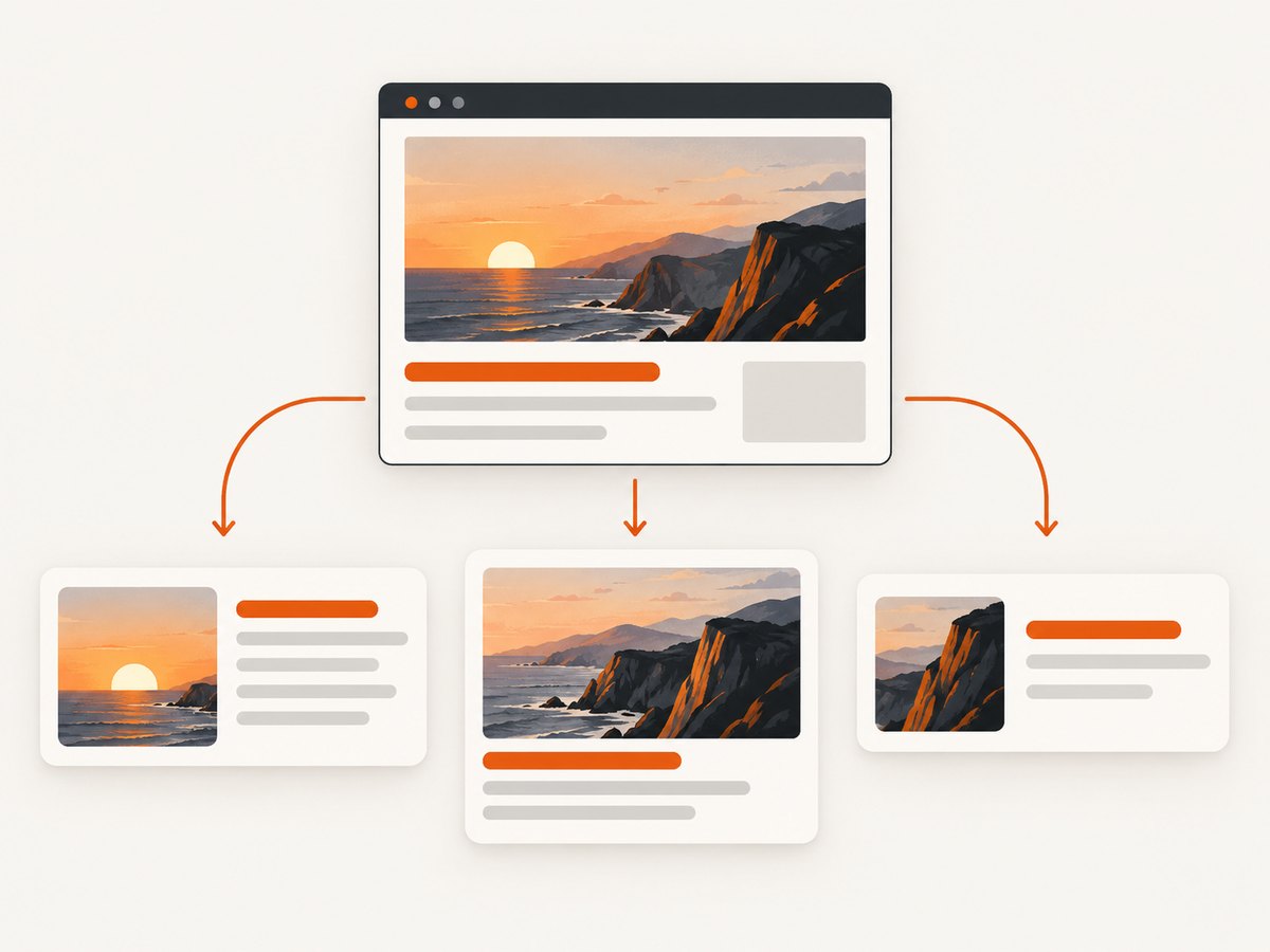 The same page image can be cropped differently in search, social sharing, and content listings.