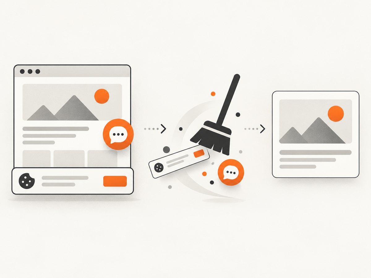 A capture workflow can remove obstructing overlays before producing the image.