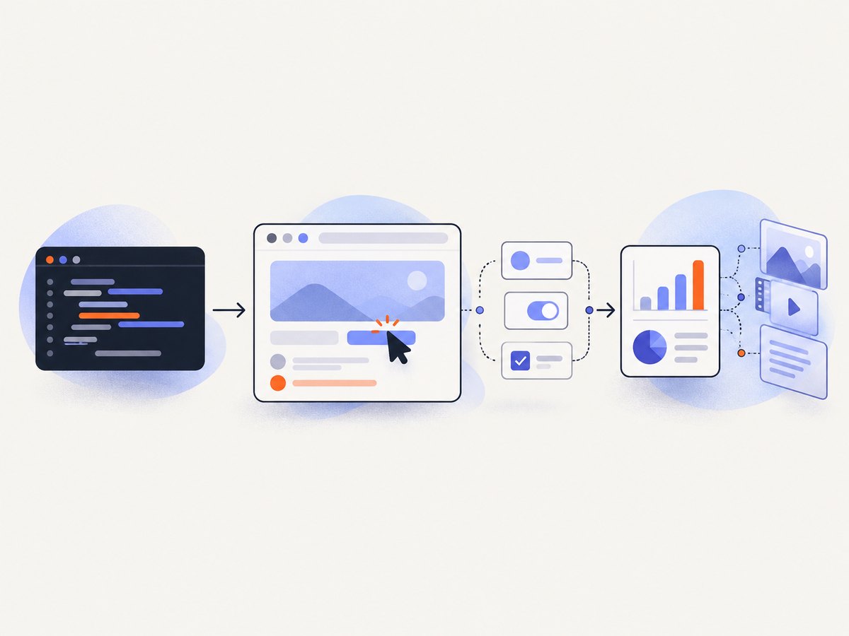Playwright connects test code, a real browser context, and diagnostic artifacts.