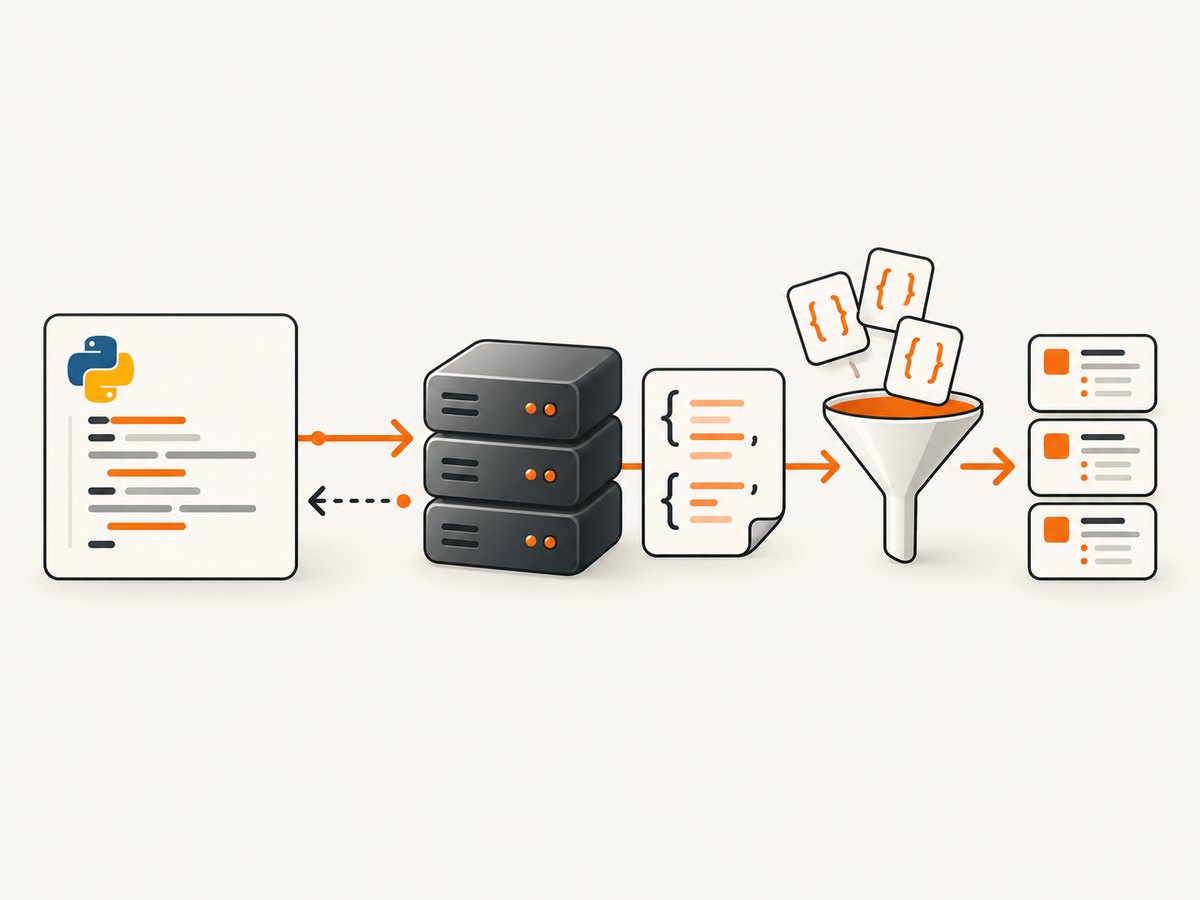 Requests follows a simple request, response and parsing flow.