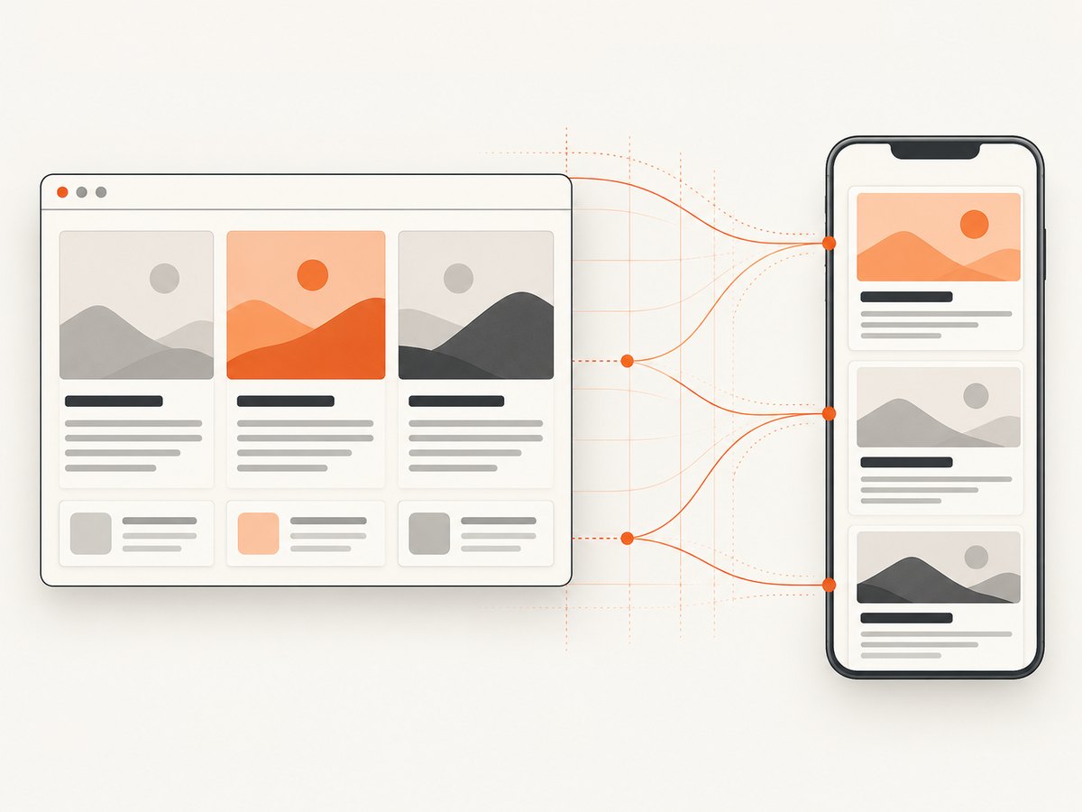 Responsive layouts reflow as the available width changes.